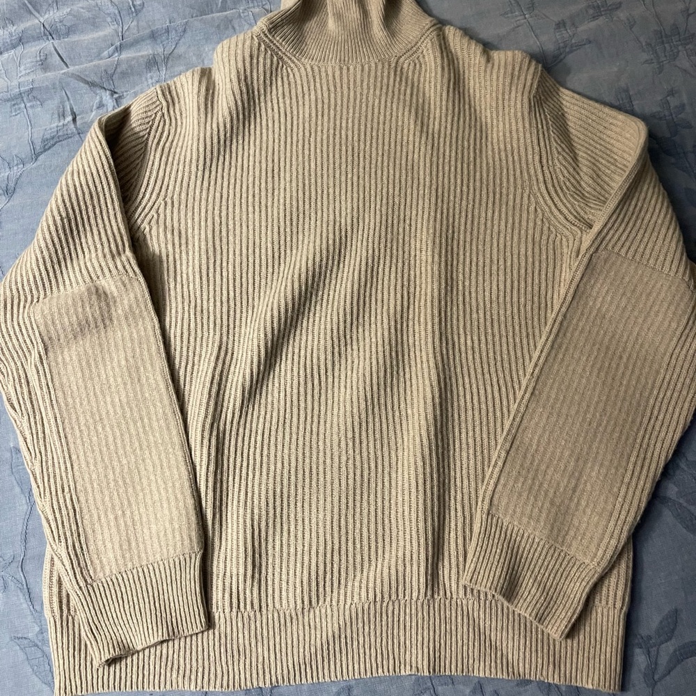 Banana Republic Men's Ribbed Turtleneck Sweater in Beige